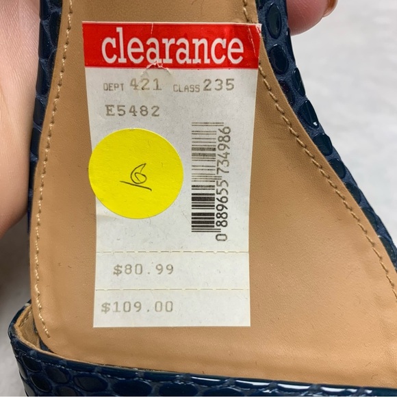 Calvin Klein blue strappy 3 inch heels shoes size 6 Lugina style NWOB - Picture 7 of 10